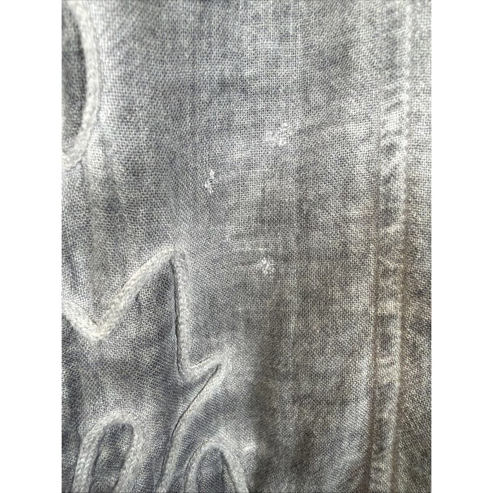 Gretty Zueger Gray V Neck Lace On Cuffs Hem High Low Tunic #1364 Size 2X - Picture 4 of 12